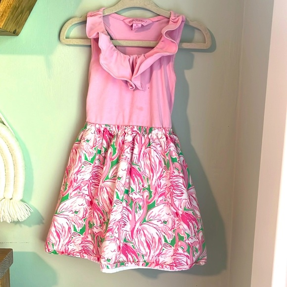 Lilly Pulitzer Other - Lilly Pulitzer pink flamingo dress, XS (2-3)